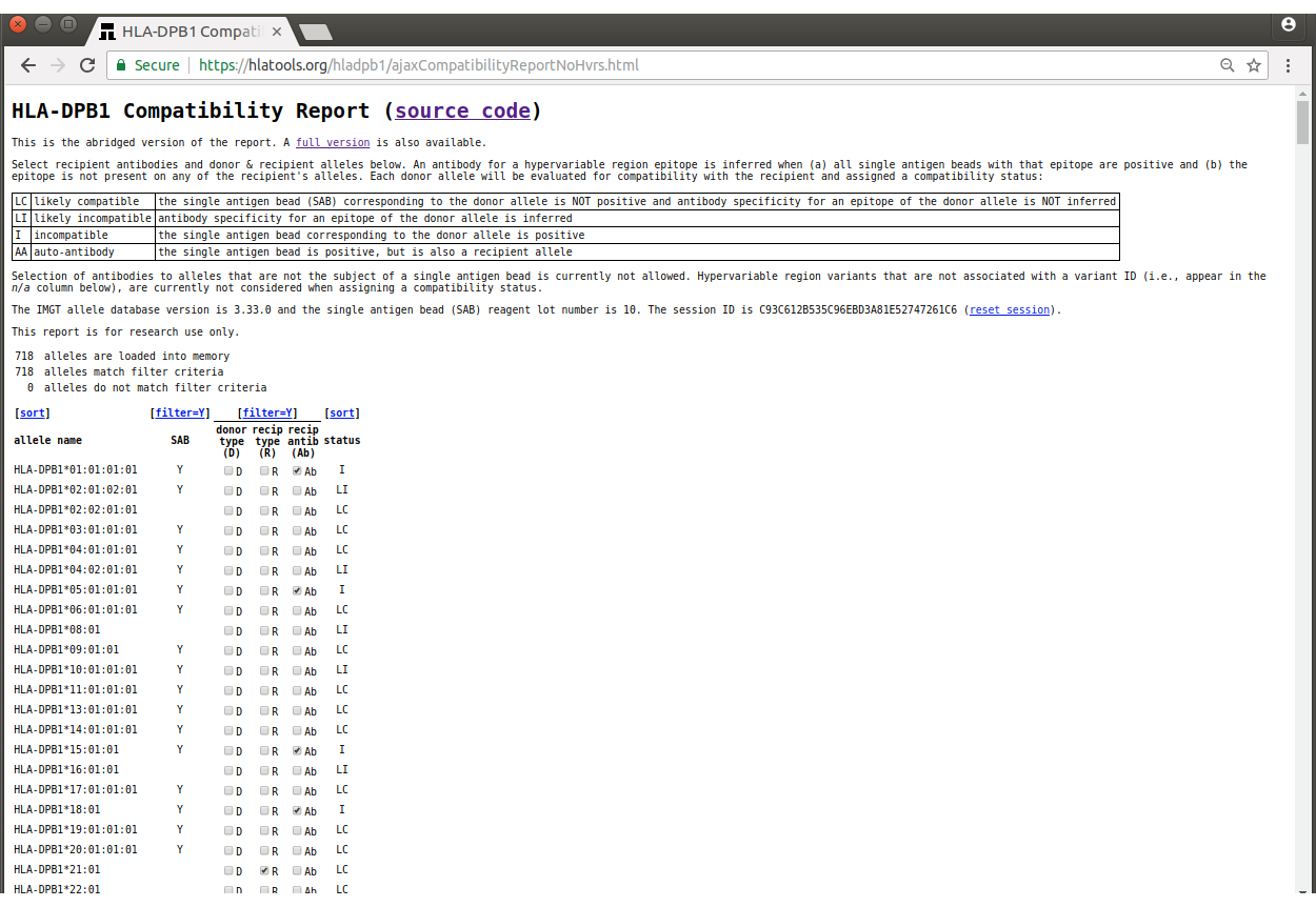 HLADPB1 REST API Endpoints